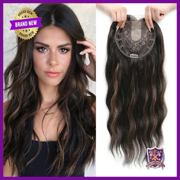 20-Inch Synthetic Hair Topper with Clips for Volume & Thinning Hair main image 7
